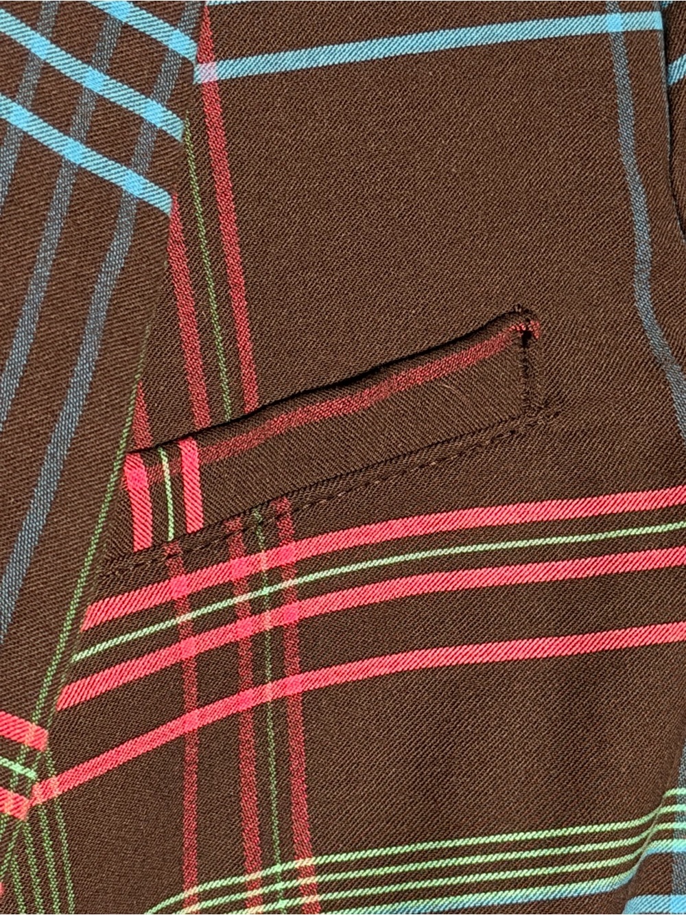 Cabi Plaid Blazer in Navy, Green, and Red Holiday Christmas Office Party - Picture 7 of 11